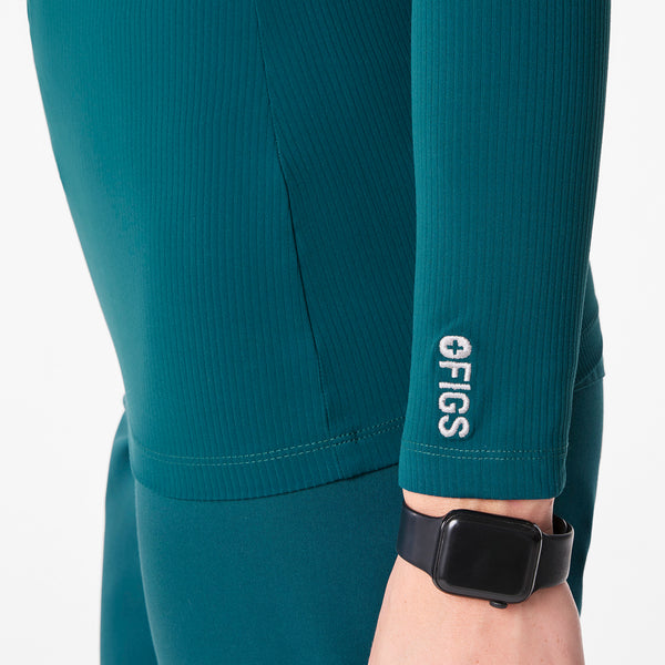 women's Caribbean Blue Ribbed - Longsleeve Underscrub