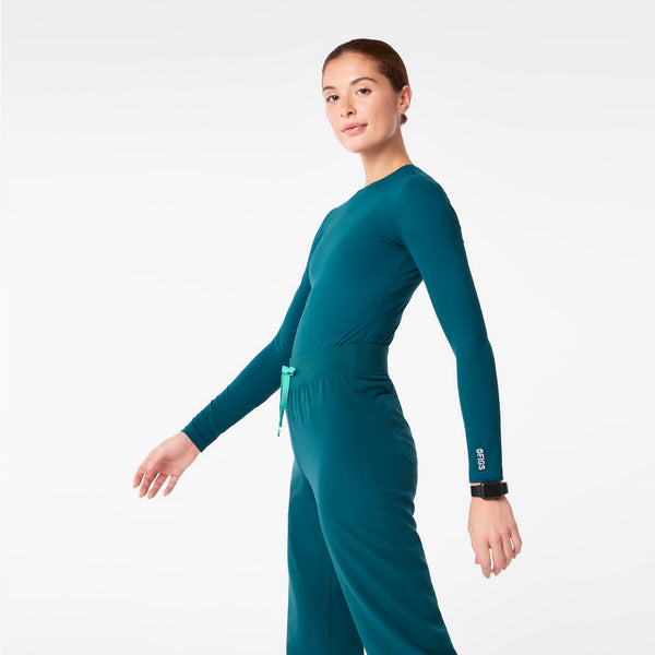 women's Caribbean Blue Ribbed - Longsleeve Underscrub