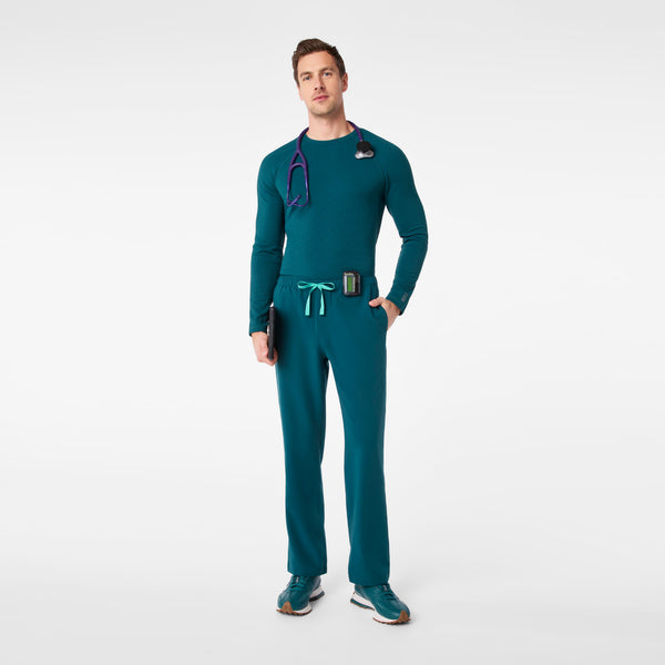 men's Caribbean Blue Waffle - Longsleeve Underscrub