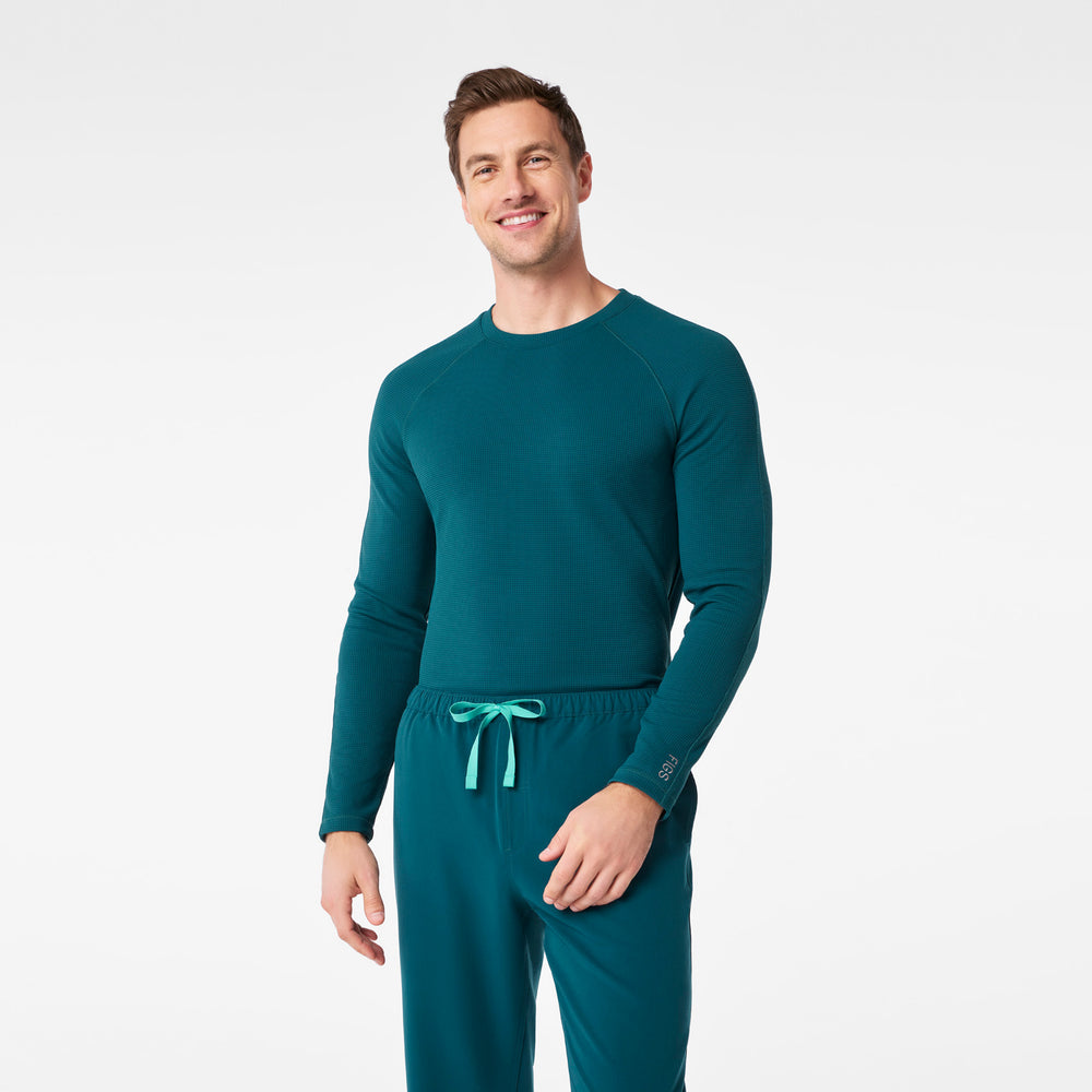 men's Caribbean Blue Waffle - Longsleeve Underscrub