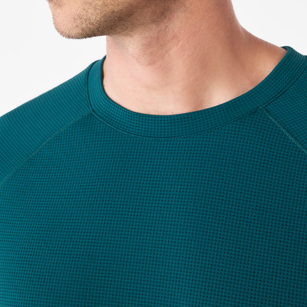 men's Caribbean Blue Waffle - Longsleeve Underscrub