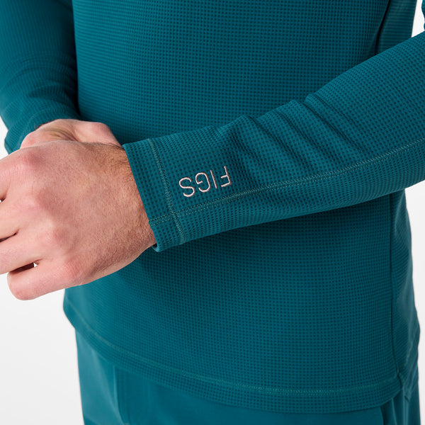 men's Caribbean Blue Waffle - Longsleeve Underscrub