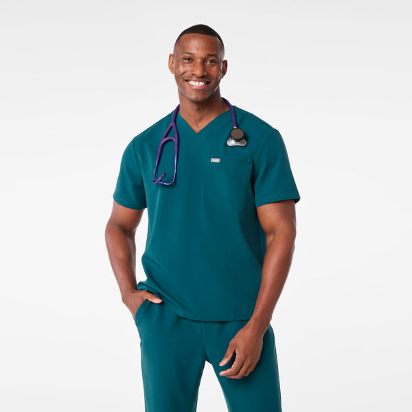 men's Caribbean Blue Leon - Three-Pocket Scrub Top™