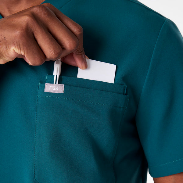 men's Caribbean Blue Leon - Three-Pocket Scrub Top™