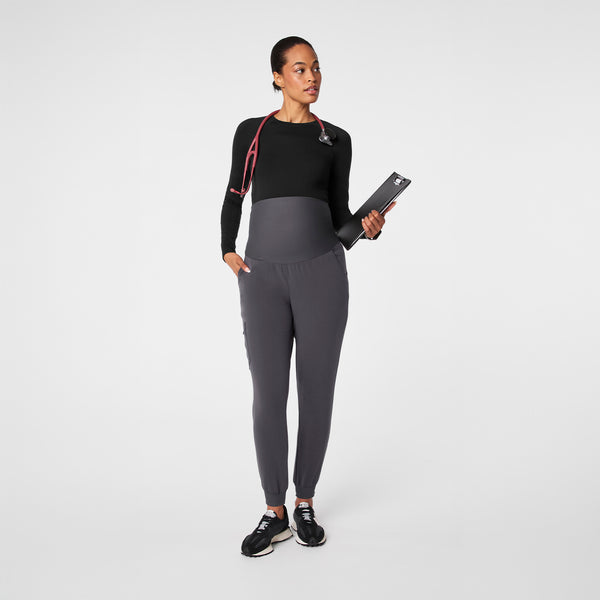 women's Charcoal Zamora - Maternity Scrub Pants