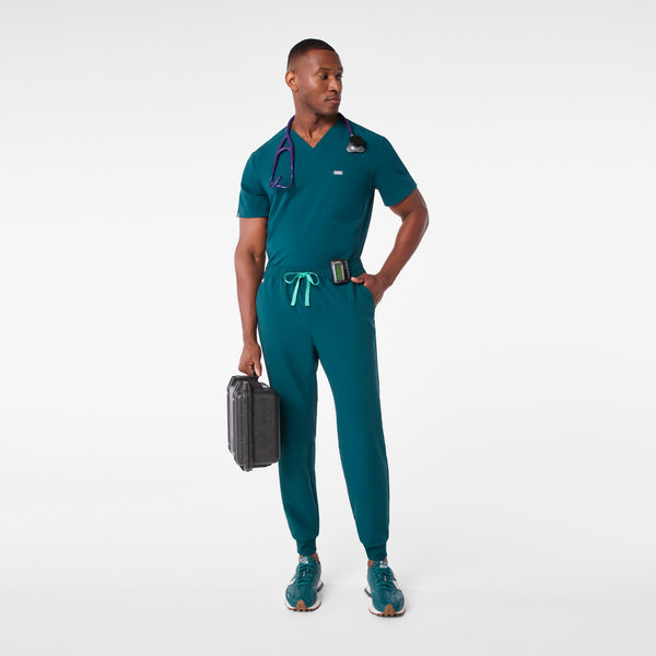 men's Caribbean Blue Leon - Three-Pocket Scrub Top™
