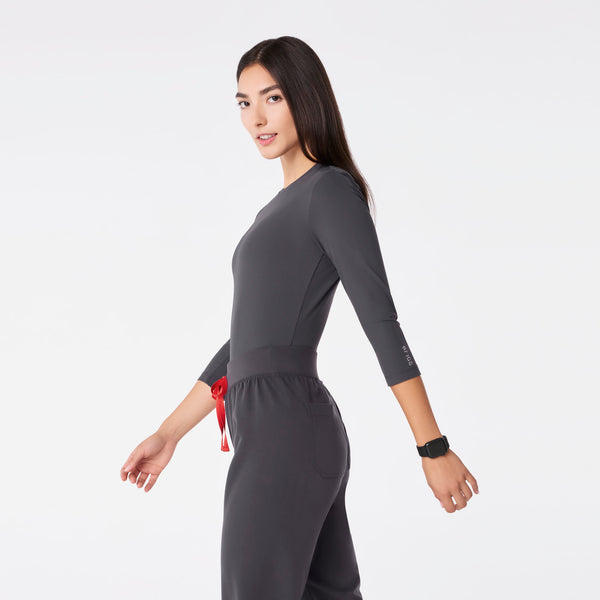 women's Charcoal Ribbed - ¾ Sleeve Underscrub