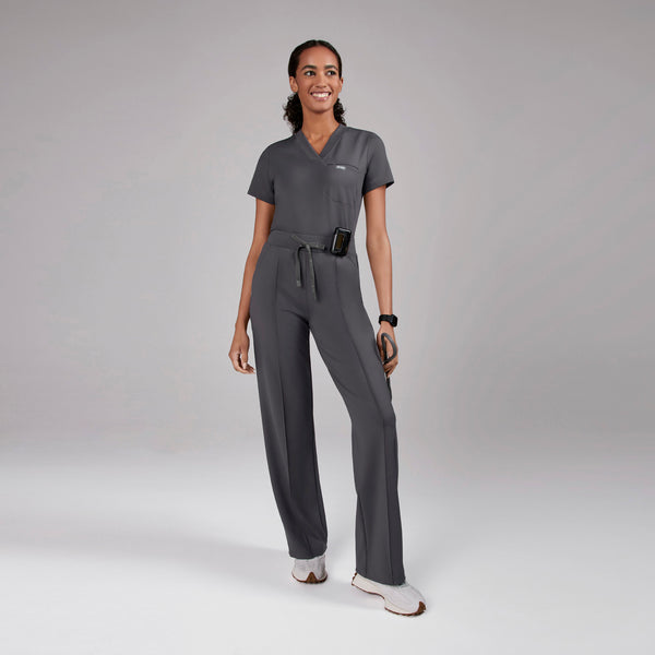 women's Charcoal High Waisted Piedra FORMx™ Straight Leg - Tall Scrub Pant