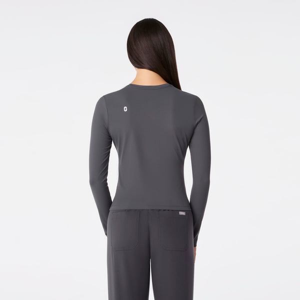 women's Charcoal Ribbed Cropped - Longsleeve Underscrub