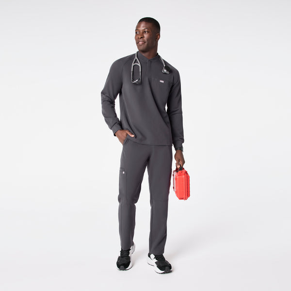 men's Charcoal Stratton Henley - Longsleeve Scrub Top