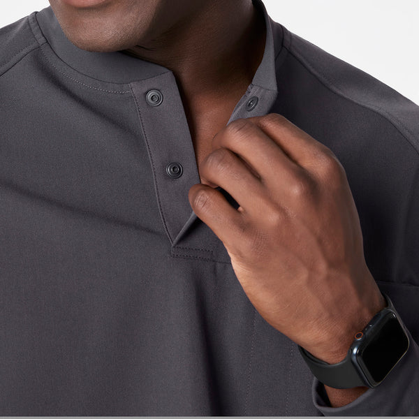 men's Charcoal Stratton Henley - Longsleeve Scrub Top