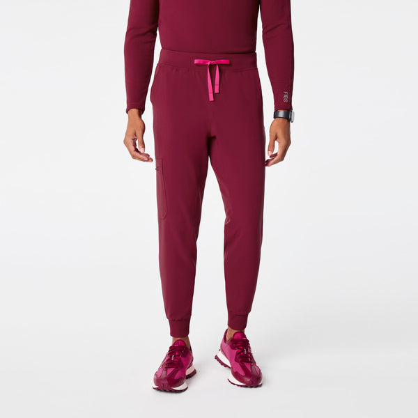 men's Deep Cranberry Brey Short Jogger - Scrub Pant