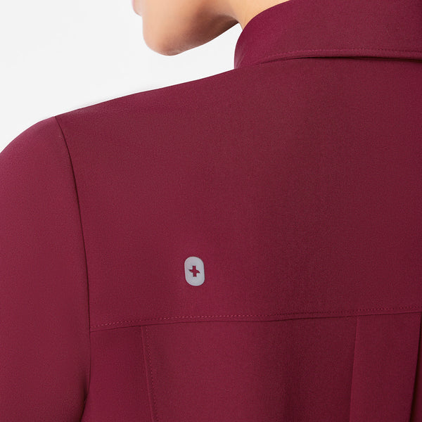 women's Deep Cranberry Campbell Collared - Scrub Top