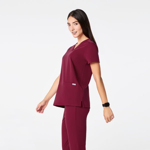 women's Deep Cranberry Casma - Three-Pocket Scrub Top™