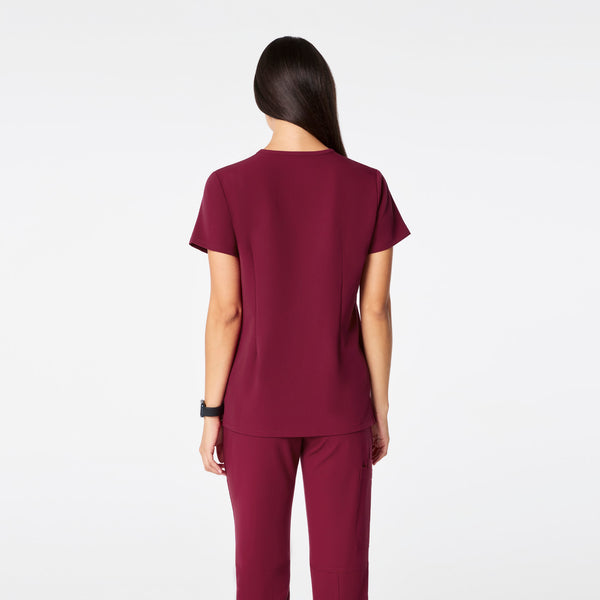 women's Deep Cranberry Casma - Three-Pocket Scrub Top™