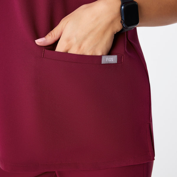 women's Deep Cranberry Casma - Three-Pocket Scrub Top™