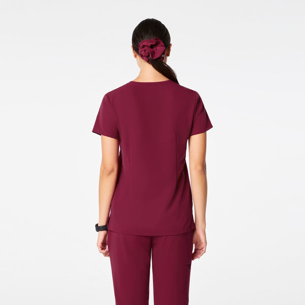 women's Deep Cranberry Catarina - One-Pocket Scrub Top™