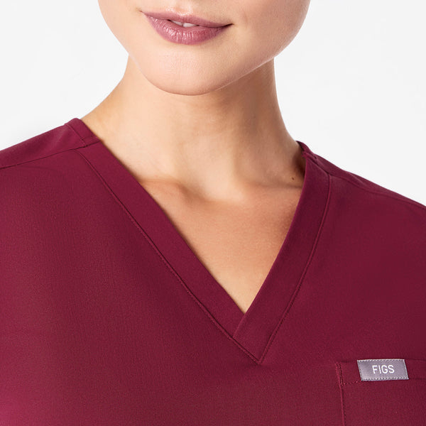 women's Deep Cranberry Catarina - One-Pocket Scrub Top™