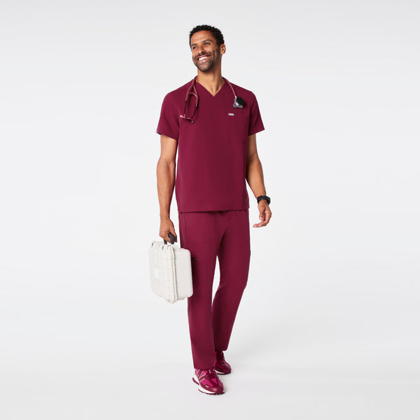 men's Deep Cranberry Chisec - Three-Pocket Scrub Top™