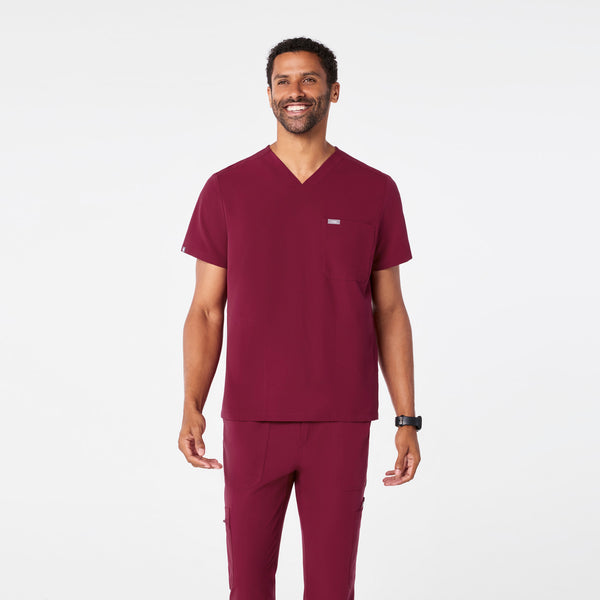 men's Deep Cranberry Chisec - Three-Pocket Scrub Top™