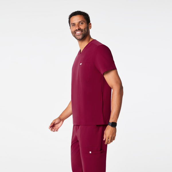 men's Deep Cranberry Chisec - Three-Pocket Scrub Top™