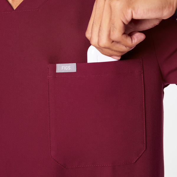 men's Deep Cranberry Chisec - Three-Pocket Scrub Top™