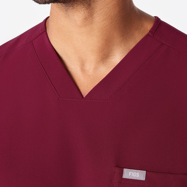men's Deep Cranberry Chisec - Three-Pocket Scrub Top™