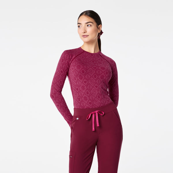 Women's Deep Cranberry Salta Seamless - Long-Sleeve Underscrub