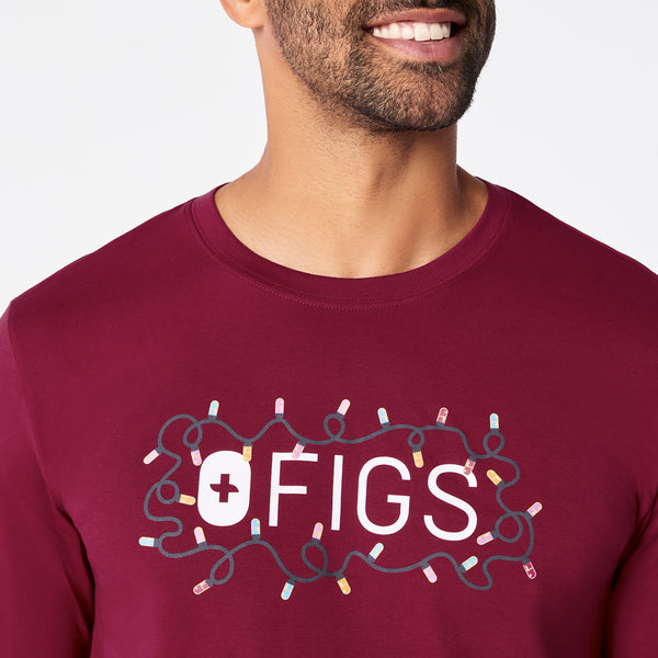 men's Deep Cranberry FIGS Logo Supersoft - Longsleeve Underscrub