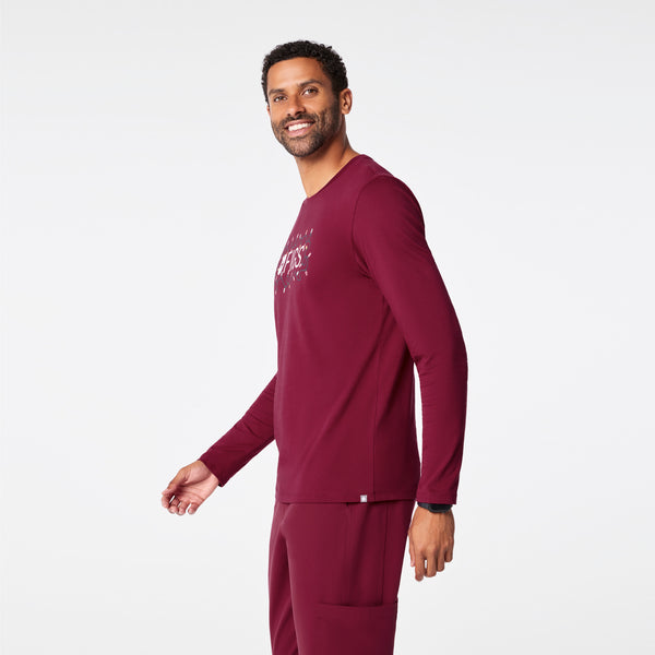 men's Deep Cranberry FIGS Logo Supersoft - Longsleeve Underscrub
