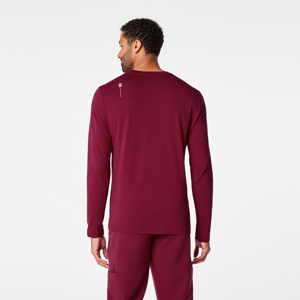 men's Deep Cranberry FIGS Logo Supersoft - Longsleeve Underscrub