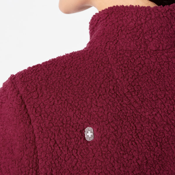 women's Deep Cranberry On-Shift High Pile - Fleece Pullover Jacket™