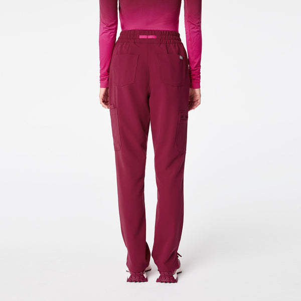 women's Deep Cranberry High Waisted Dowa - Tall Scrub Pants
