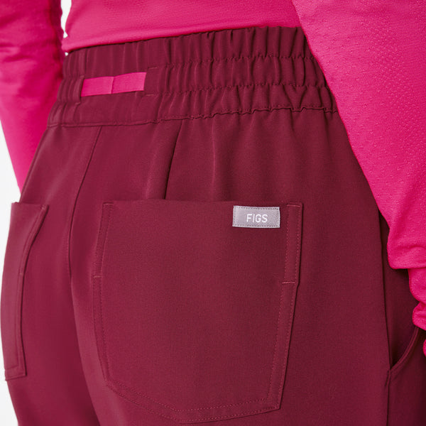 women's Deep Cranberry High Waisted Dowa - Petite Scrub Pants