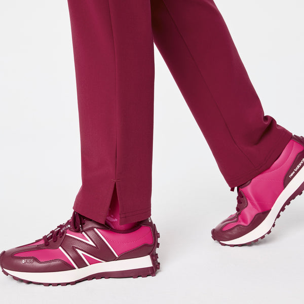 women's Deep Cranberry High Waisted Dowa - Scrub Pants