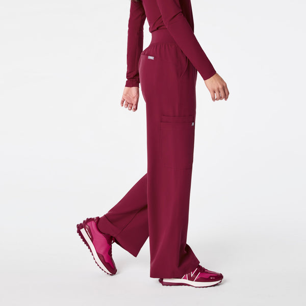 Women's Deep Cranberry Isabel High-Rise Wide-Leg - Tall Scrub Pant