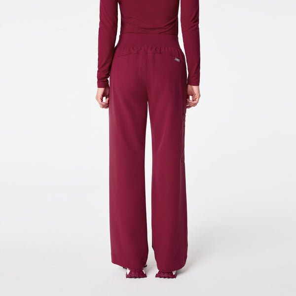 Women's Deep Cranberry Isabel High-Rise Wide-Leg - Tall Scrub Pant