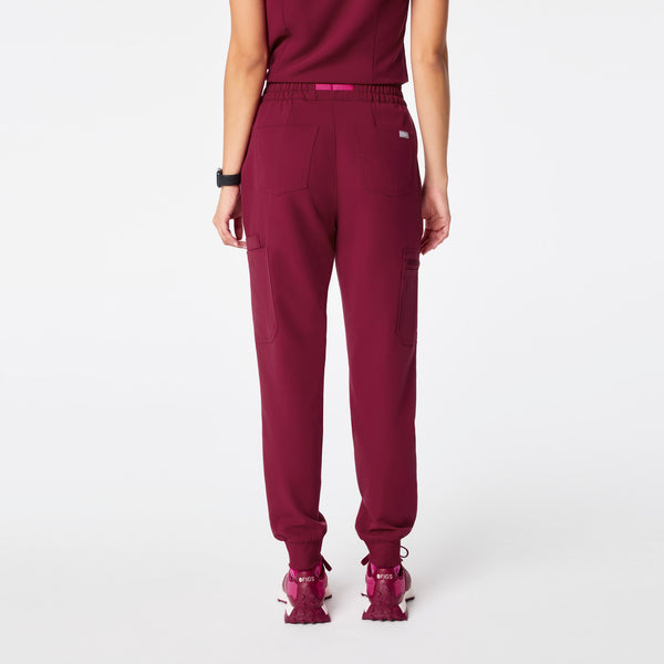 women's Deep Cranberry High Waisted Uman Relaxed - Jogger Scrub Pant