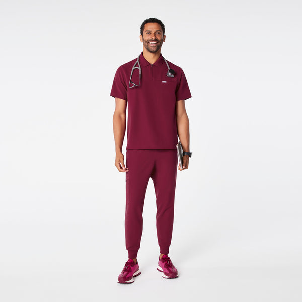 men's Deep Cranberry Jasper Polo - Scrub Top