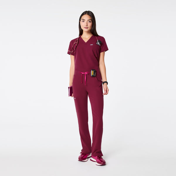 women's Deep Cranberry Kade - Petite Cargo Scrub Pant™
