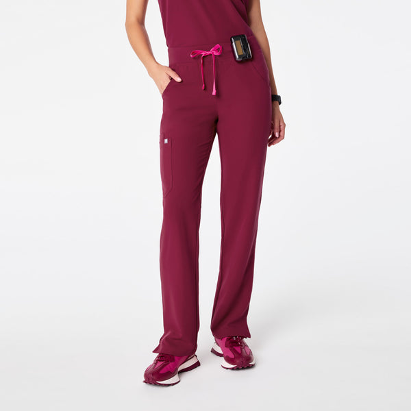 women's Deep Cranberry Kade - Petite Cargo Scrub Pant™