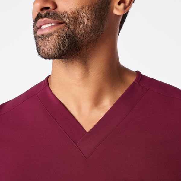 men's Deep Cranberry Leon - Three-Pocket Scrub Top™