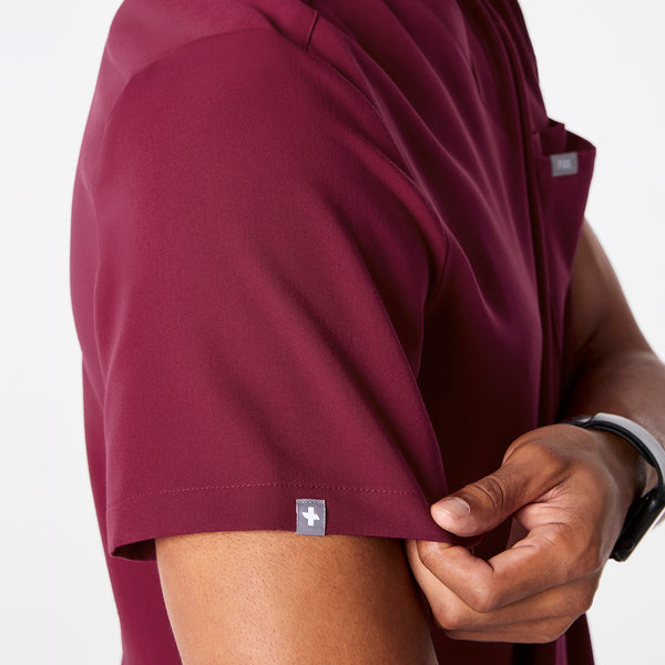 men's Deep Cranberry Leon - Three-Pocket Scrub Top™