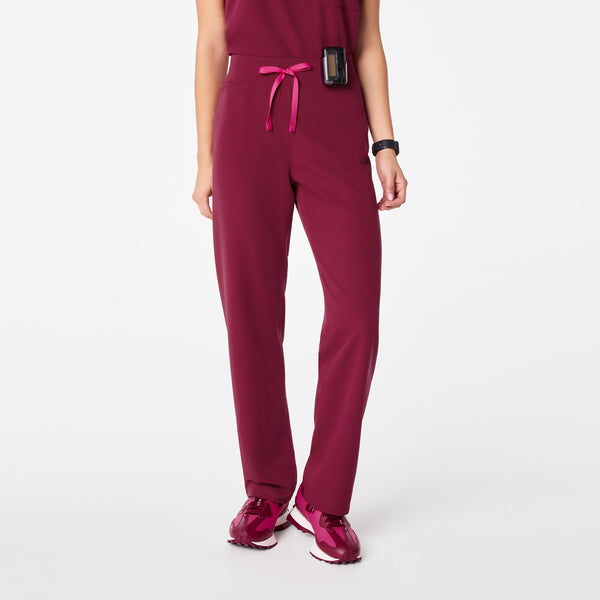 women's Deep Cranberry High Waisted Livingston - Tall Basic Scrub Pant™