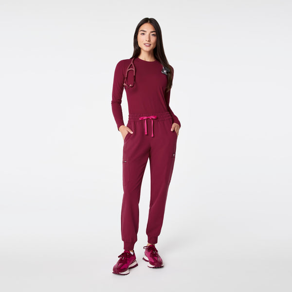 Women's Deep Cranberry Uman Relaxed - Tall Jogger Scrub Pant