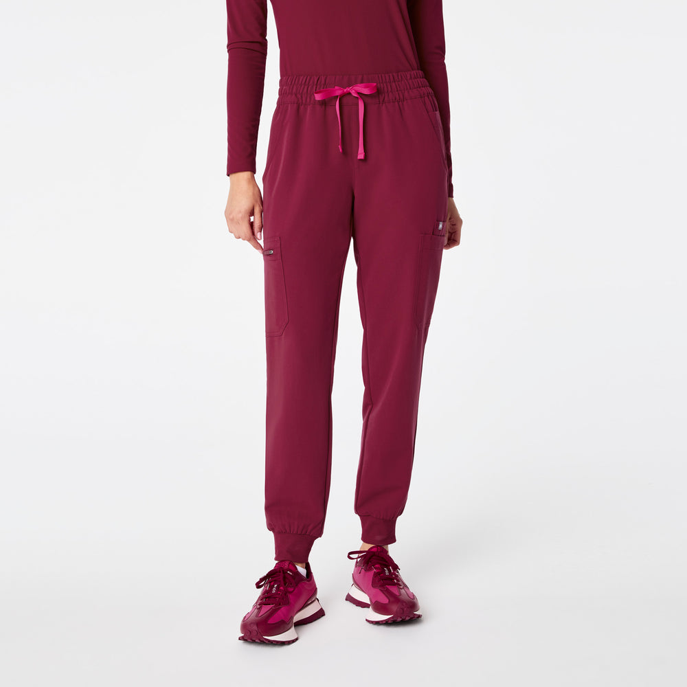 women's Deep Cranberry Uman Relaxed - Jogger Scrub Pant