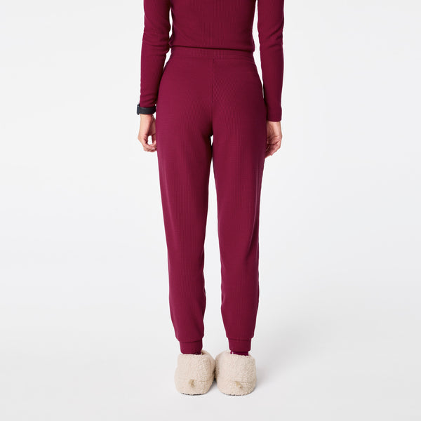 women's Deep Cranberry Off-Shift High Waisted Waffle Jogger Sweatpant™
