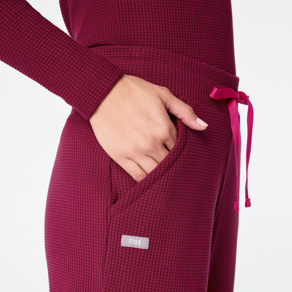 women's Deep Cranberry Off-Shift High Waisted Waffle Jogger Sweatpant™