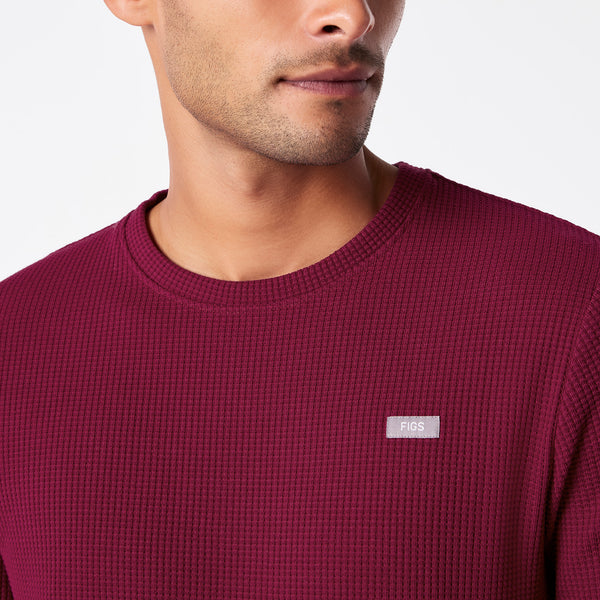 men's Deep Cranberry Off-Shift Waffle - Longsleeve Top™