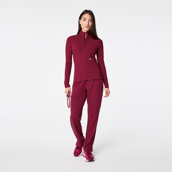 Women's Deep Cranberry ContourKnit Scrub Jacket